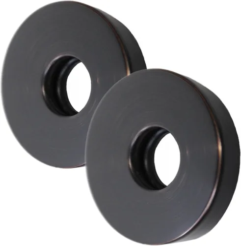 Corla 2 bridas para brazo de ducha redondas de 2.5 pulgadas | Placa de repuesto universal moderna (bronce aceitado)