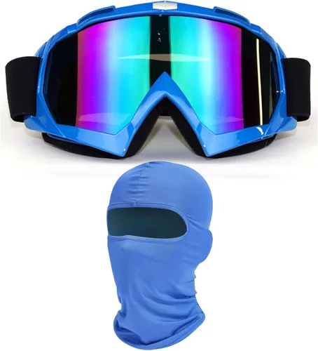Miniatura 25 de Gafas de motocicleta con máscara facial, resistentes al viento, gafas de esquí de carreras de motocross, gafas protectoras de seguridad