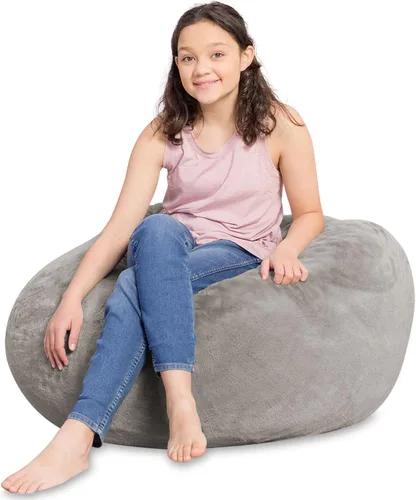 Miniatura 82 de Posh Creations - Sillón puff para niños, adolescentes y adultos, incluye funda extraíble y lavable a máquina, tamaño mediano de 27 pulgadas, lona