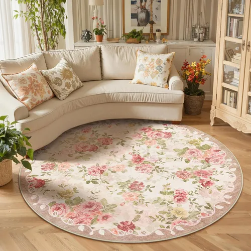 Miniatura 10 de Lahome Alfombra Floral Lavable de 3 x 5 Pies, Alfombras Pequeñas para Dormitorio, Suave Antideslizante, Alfombras para Entrada, Alfombra de Pila