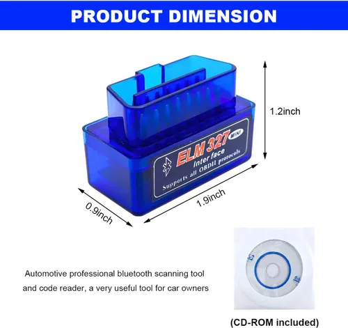 Miniatura 2 de ELM327 OBDII Escáner de diagnóstico para auto, herramienta de escaneo Bluetooth inalámbrico profesional, detector de fallas, lector de códigos