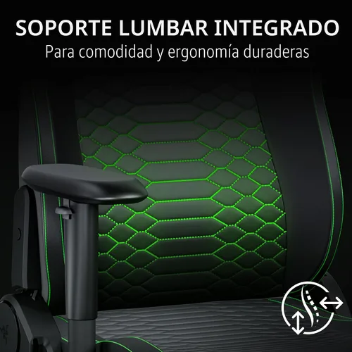 Miniatura 4 de Razer Iskur V2 X NewGen - Silla ergonómica para juegos, soporte lumbar integrado, piel EPU Cooltouch Gen-2, base de asiento ultra ancha, reclinable