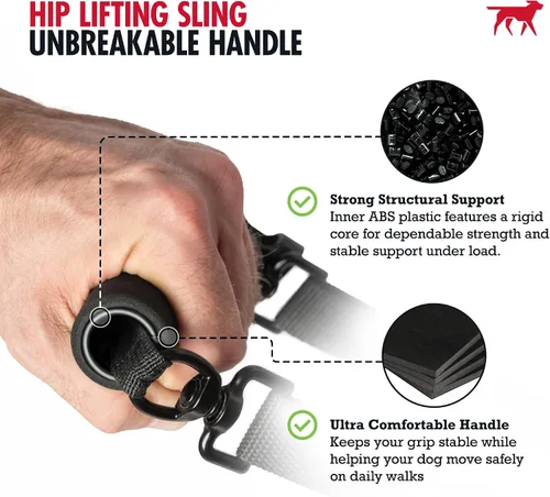 Miniatura 2 de Tuff Pupper Arnés de cadera para perros Soporte de elevación trasera para perros mayores y lesionados Ayuda de movilidad ajustable Mango