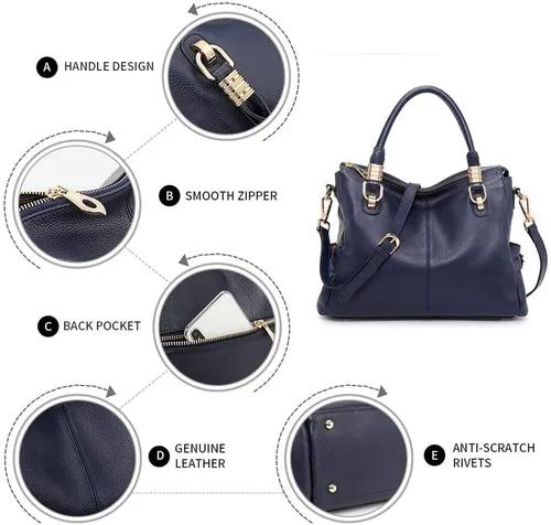 Miniatura 24 de Kattee Cartera bandolera estilo urbano de cuero para mujer