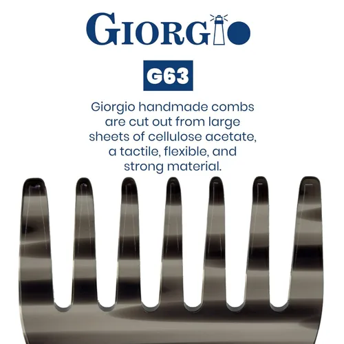 Miniatura 5 de Giorgio G63 Peine de desenredo de grafito para mujeres - Dientes anchos, tamaño de bolsillo y para viajes para cabello grueso, húmedo o seco.