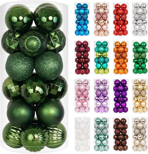 Miniatura 28 de XmasExp - Juego de 24 adornos de bola de Navidad mini irrompibles, adornos para árbol de Navidad, bolas de árbol de Navidad de 30 mm/1.18 pulgadas