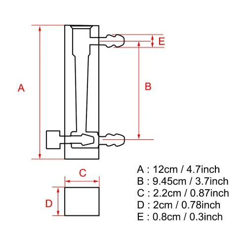 Miniatura 2 de Caudalímetro de gas de aire acrílico 2-20LPM con válvula de control para medir gas de control
