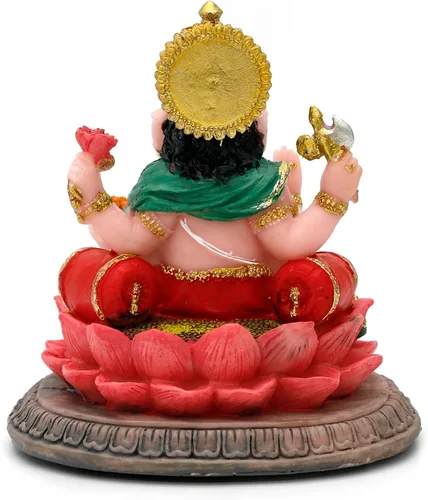 Miniatura 9 de alikiki Regalos indios, estatua de Lord Ganesha, 3.6 pulgadas de alto, ídolo hindú Ganesha para tablero de instrumentos del automóvil, regalo