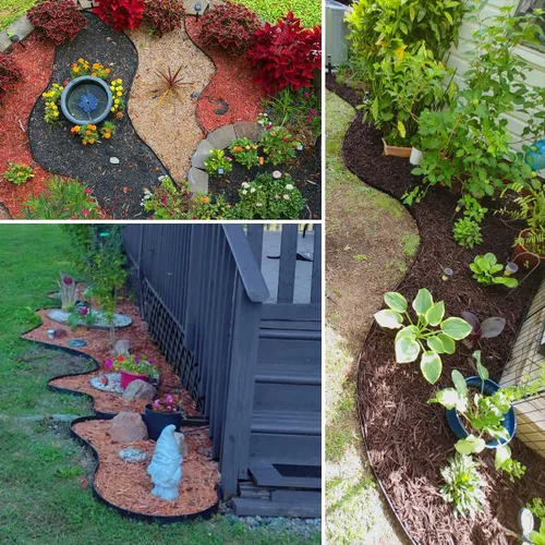 Miniatura 6 de Bordes de jardín de 1.5 pulgadas x 98 pies, bordes de paisaje negro con 150 estacas de plástico, valla flexible de bricolaje para paisajismo, cama