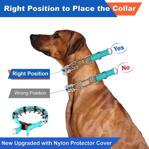 Miniatura 7 de Supet - Collar de entrenamiento para perros con hebilla de liberación rápida, collar ajustable sin tirón con cubierta de nailon para perros Verde
