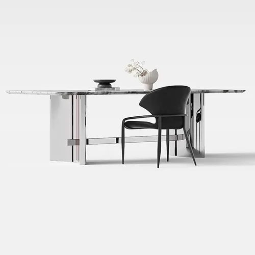 Miniatura 6 de Sillas de comedor - Sillas de comedor, silla de piel sintética retro moderna de mediados de siglo con asiento tapizado, patas de metal para cocina