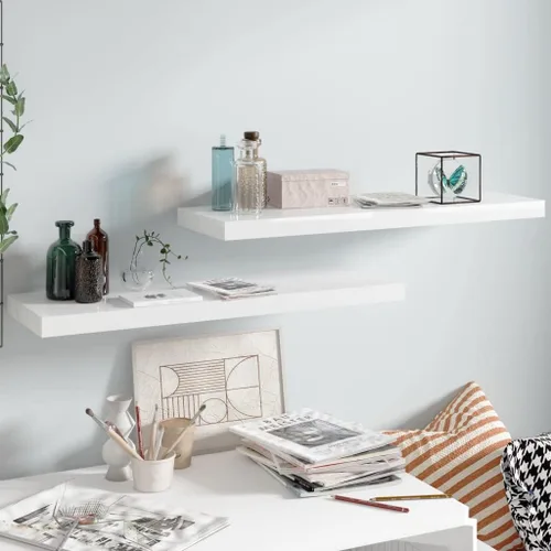 Miniatura 172 de Estantes flotantes de pared, juego de 4 estantes decorativos para montar en la pared, estante colgante con soportes invisibles para decoración