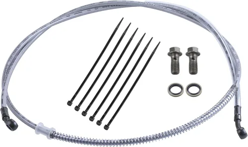Tubería de manguera de freno hidráulica trenzada de 70 pulgadas, compatible con GY6 chino, ATV, motocross, Go Kart, 0.394 in, extremos banjo de 70.1
