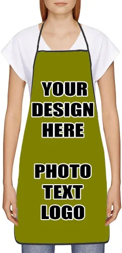 Miniatura 14 de Delantales personalizados con diseño de imagen de texto fotográfico para adultos, hombres, mujeres, parrilla, cocina, 40