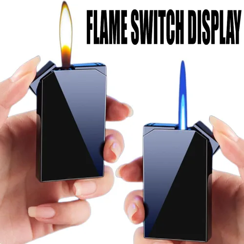 Miniatura 6 de Cool Jet - Encendedor de doble llama, bonito estético, recargable y ajustable, regalo para hombres, velas de chimenea, camping, barbacoa (sin gas)