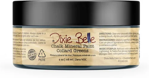 Miniatura 375 de Dixie Belle Paint Company - Pintura con acabado de tiza para muebles, color negro (Caviar), 1 galón, 128 fl oz, pintura mineral color rosa intenso