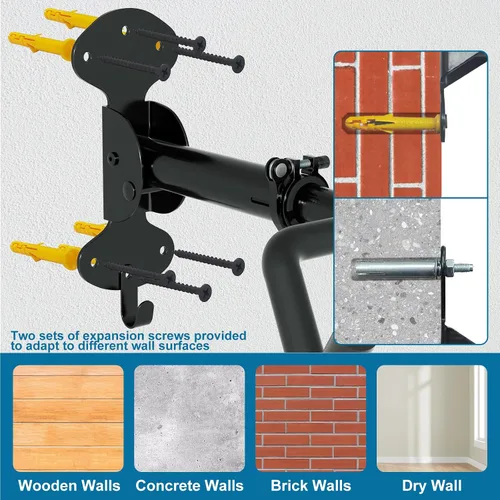 Miniatura 8 de Urban Deco Soporte de pared para bicicleta de 66 libras, capacidad de carga extensible, 6 pulgadas, soporte para bicicleta, garaje, diseño