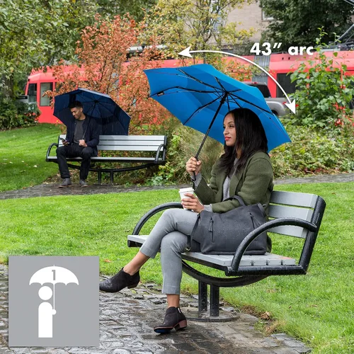 Miniatura 2 de ShedRain Vortex - Paraguas de viaje plegable automático compacto y resistente al viento, con botón para abrir y cerrar, con ventilación para lluvia