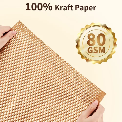 Miniatura 6 de JARLINK Papel de embalaje de panal de abeja, envoltura de embalaje de burbujas de 15" x 213 pies para embalaje/envío/mudanza, rollo de papel