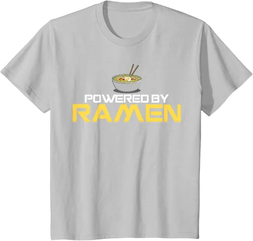 Miniatura 65 de Camiseta de fideos de anime japoneses Powered By Ramen, Negro, S