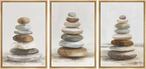 Miniatura 76 de SIGNWIN Lienzo enmarcado para pared, juego de arte de collage de hojas transparentes en blanco y negro, ilustraciones de naturaleza silvestre, arte