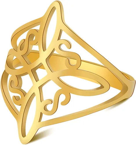 Miniatura 27 de TEAMER Anillo de nudo de brujas, amuleto celta de acero inoxidable, joyería vintage para mujer