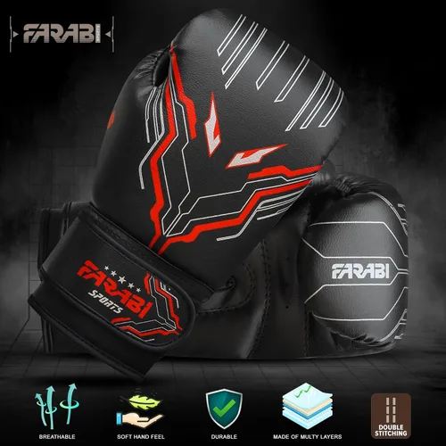 Miniatura 5 de Farabi Sports Guantes de boxeo para niños y niñas, guantes de kickboxing de 6 onzas para jóvenes, guantes de boxeo junior para MMA, Muay Thai