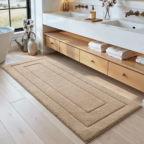 Miniatura 19 de DEXI - Alfombra de baño antideslizante, absorbente, de alta calidad, lavable a máquina, cómoda alfombra para cuarto de baño