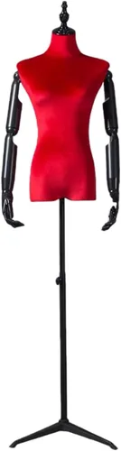 Miniatura 10 de Maniquí de cuerpo completo femenino de altura ajustable, soporte de ropa, brazo de madera desmontable utilizado para mostrar ropa (blanco, torso)