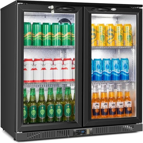 Miniatura 37 de Refrigerador de bebidas para 128 latas, 3.2 pies cúbicos con puerta de vidrio para bebidas, cerveza, soda, vino, pequeño refrigerador de cerveza
