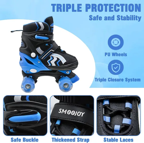 Miniatura 4 de Patines ajustables para niños y niñas, con todas las ruedas iluminadas de 5 a 8 años y 8 a 12 años, para principiantes en deportes al aire libre e