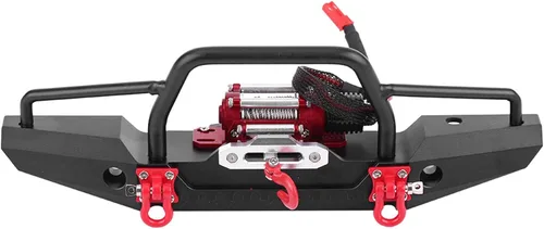 Miniatura 3 de Parachoques RC Crawler, soporte de aluminio duradero con luz LED de cabrestante, pieza de actualización a escala 1/10 para entusiastas de RC