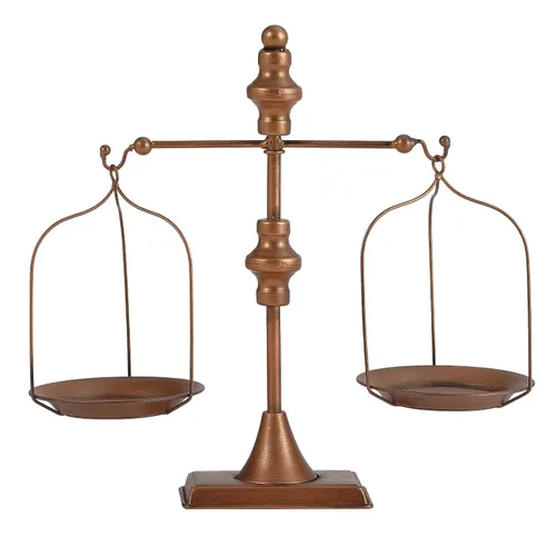 Miniatura 8 de Mesa de granja Libra Scale Decoración, centro de mesa de metal de 15 pulgadas de alto, equilibrio para justicia decoración del hogar