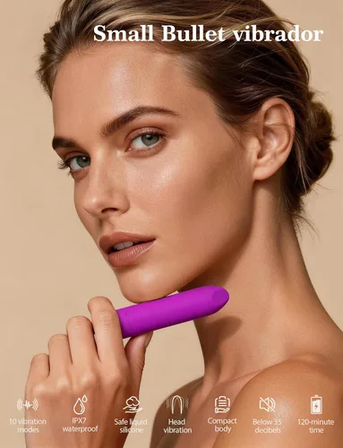 Miniatura 2 de MOIAME - Vibrador completamente de silicona para mujer, impermeabilidad IPX7, recargable, lápiz labial vibrador con punta angular, juguete sexual