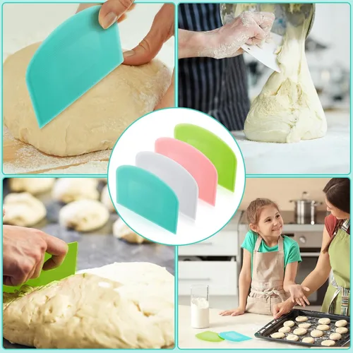 Miniatura 4 de Thyle Juego de 20 raspadores de masa de plástico, multiusos, espátula flexible para cocina, herramienta para hornear, pasteles, pan, pizza