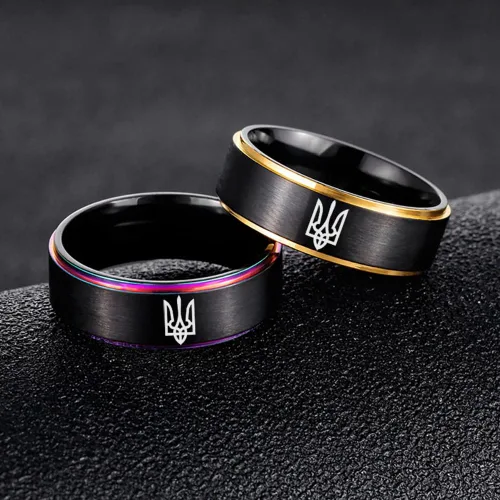 Miniatura 5 de Supra Diamanto 6 anillos de acero inoxidable para hombres, tótem pulido grabado, anillo de tungsteno tamaño 8-0.394-0.315in, joyería de moda