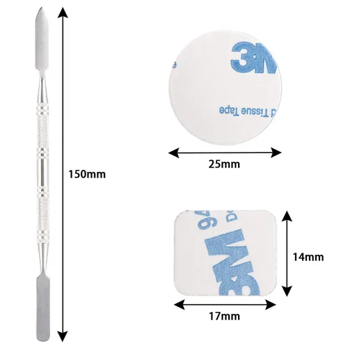 Miniatura 2 de Allwon 100 calcomanías de metal para paleta magnética vacía sombra de ojos paleta de maquillaje + espátula de depósito