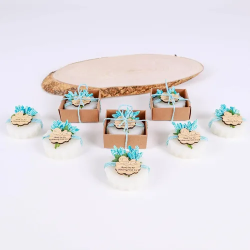 Miniatura 6 de HTF - Paquete de 10 decoraciones de baby shower, regalos de baby shower, mini jabón vegano perfumado hecho a mano, baby shower para niños
