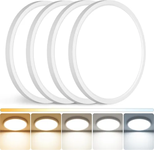 Miniatura 24 de Peasur - Lámpara de techo led de 18 cm, montaje empotrado ajustable, 3000 K/3500 K/4000 K/5000 K/6500 K, 1500 LM, 15 W, lámpara redonda blanca Blanco