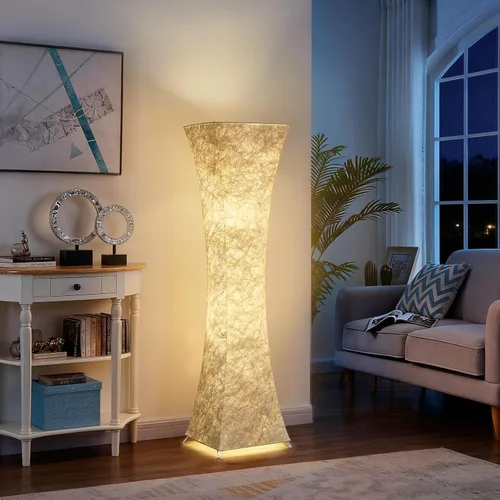Miniatura 5 de GyroVu Lámpara de pie para sala de estar, 47" Lámparas de pie de esquina de pie con temperatura de color ajustable, lámpara de pie de columna