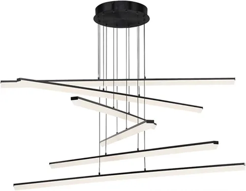 Miniatura 6 de WAC Lighting dweLED, pila 3 luces LED colgante lineal 3000K en negro