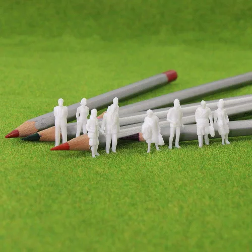 Miniatura 3 de Pasajero arquitectónico blanco sin pintar 200PCS 1:87 HO Escala Modelo Figuras de pie P8705B-200-AMUS