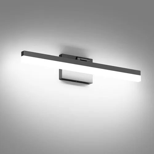 Ralbay Luces de tocador negras para baño de 24 pulgadas, moderna luz LED negra mate, accesorios de iluminación de baño sobre espejo (luz blanca,