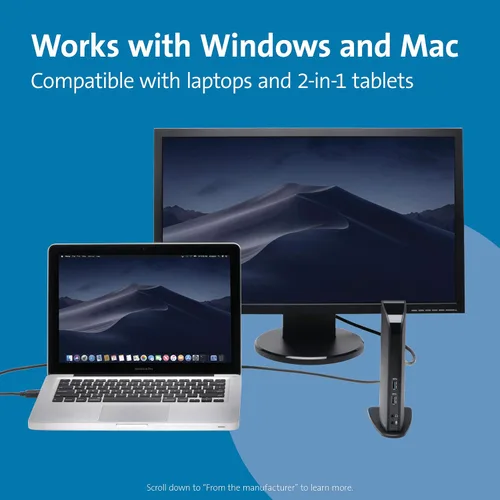 Miniatura 4 de Kensington Estación de acoplamiento de doble pantalla USB 3.0 para MacBooks, Windows y Surface (K33972US)