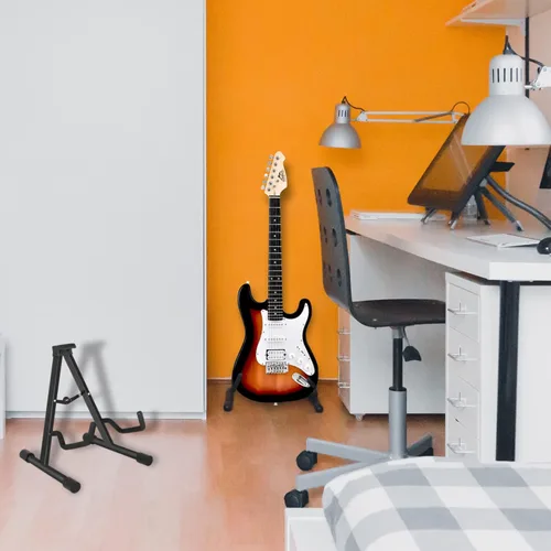 Miniatura 7 de EASTROCK Soporte de guitarra profesional portátil negro trípode ajustable con marco A para guitarra acústica, múltiples guitarras para guitarra