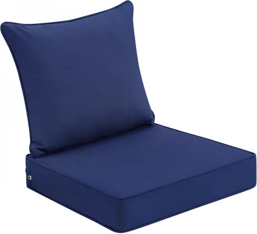 Miniatura 8 de Cojines para sillas de patio al aire libre, 19 x 19 pulgadas, cojines impermeables para muebles de patio de asiento profundo, cojín de repuesto