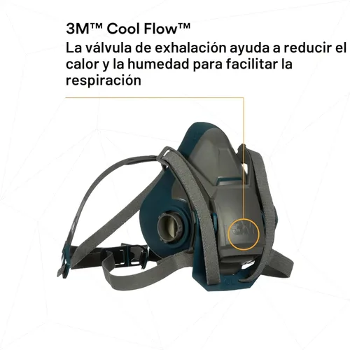 Miniatura 8 de 3M Respirador reutilizable de media cara con cierre rápido Rugged Comfort