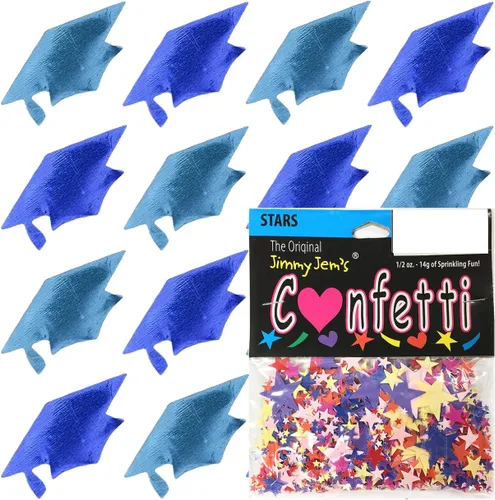 Miniatura 67 de Confetti Grad Cap Negro, Azul Marino Combo - 2 bolsas de media onza (1 oz)