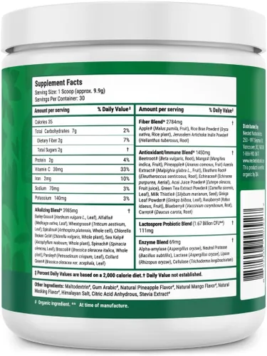 Miniatura 9 de Nested Naturals Super Greens Polvo de Superalimento Diario - Polvo Verde Certificado USDA Orgánico con Alimentos Integrales, Espirulina, Hierba