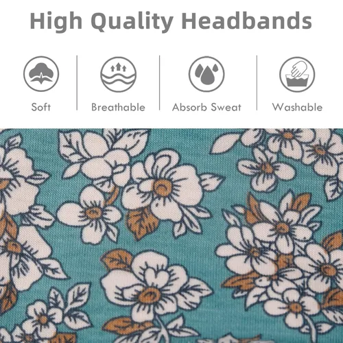 Miniatura 6 de Huachi Diademas para mujer, diademas elásticas bohemias para el cabello de mujer, antideslizantes, anchas y gruesas, de tela suave, accesorios